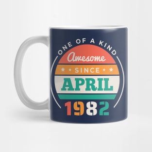 Retro Awesome Since April 1982 Birthday Vintage Bday 1982 Mug